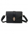 Women's New Wave Retro Fashion Shoulder Messenger Handbag - Black