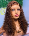 Super Double Drawn Piano Pixie Curls 16-Inch Human Hair Wig With 4 By 4 Closure
